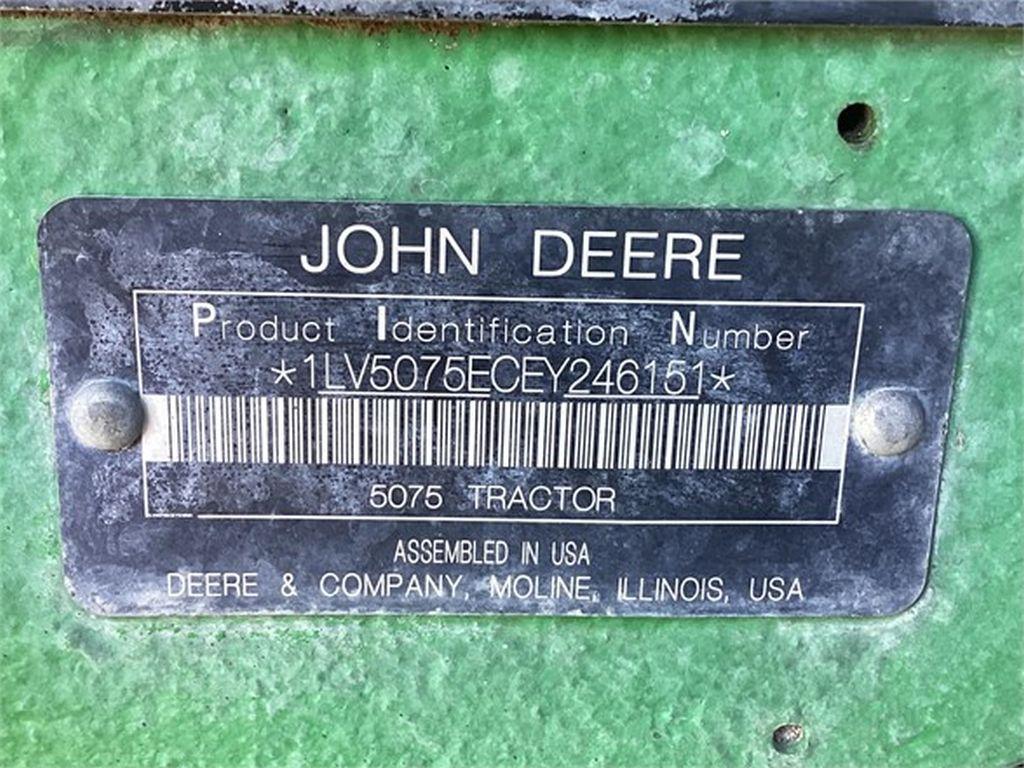 2016 JOHN DEERE 5075E FARM TRACTOR