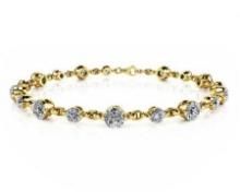 14K YELLOW GOLD 5 CTW G-H SI3/I1 AND CHAIN LINK BRACELET LAB-GROWN DIAMOND