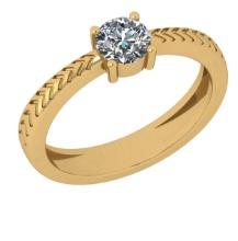 CERTIFIED 0.7 CTW K/SI2 ROUND (LAB GROWN Certified DIAMOND SOLITAIRE RING ) IN 14K YELLOW GOLD