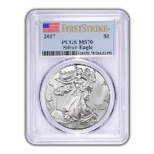 Certified Uncirculated Silver Eagle 2017 MS70 PCGS First Strike