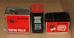 Vintage Crosman Super Pell Containers & Pellets.