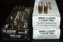 3 - 50 Rnd Boxes 9mm Luger
