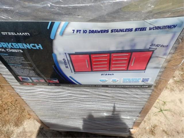 Steelman 7' 10-Drawer, 2-Door Work Bench (Red)