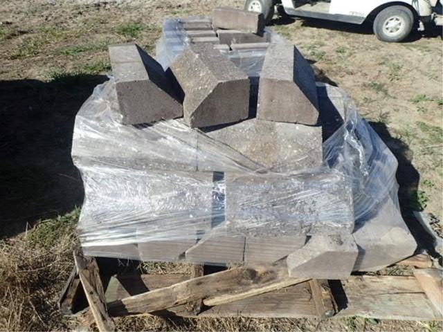 (2) Pallets, Approx 45 Angle Concrete Blocks