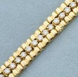 3ct Tw Diamond Line Bracelet In 14k Yellow Gold