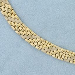 Italian Made Designer Panther Link Bracelet In 18k Yellow Gold