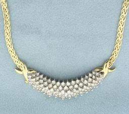 Italian 2.5ct Diamond Necklace In 14k Yellow Gold