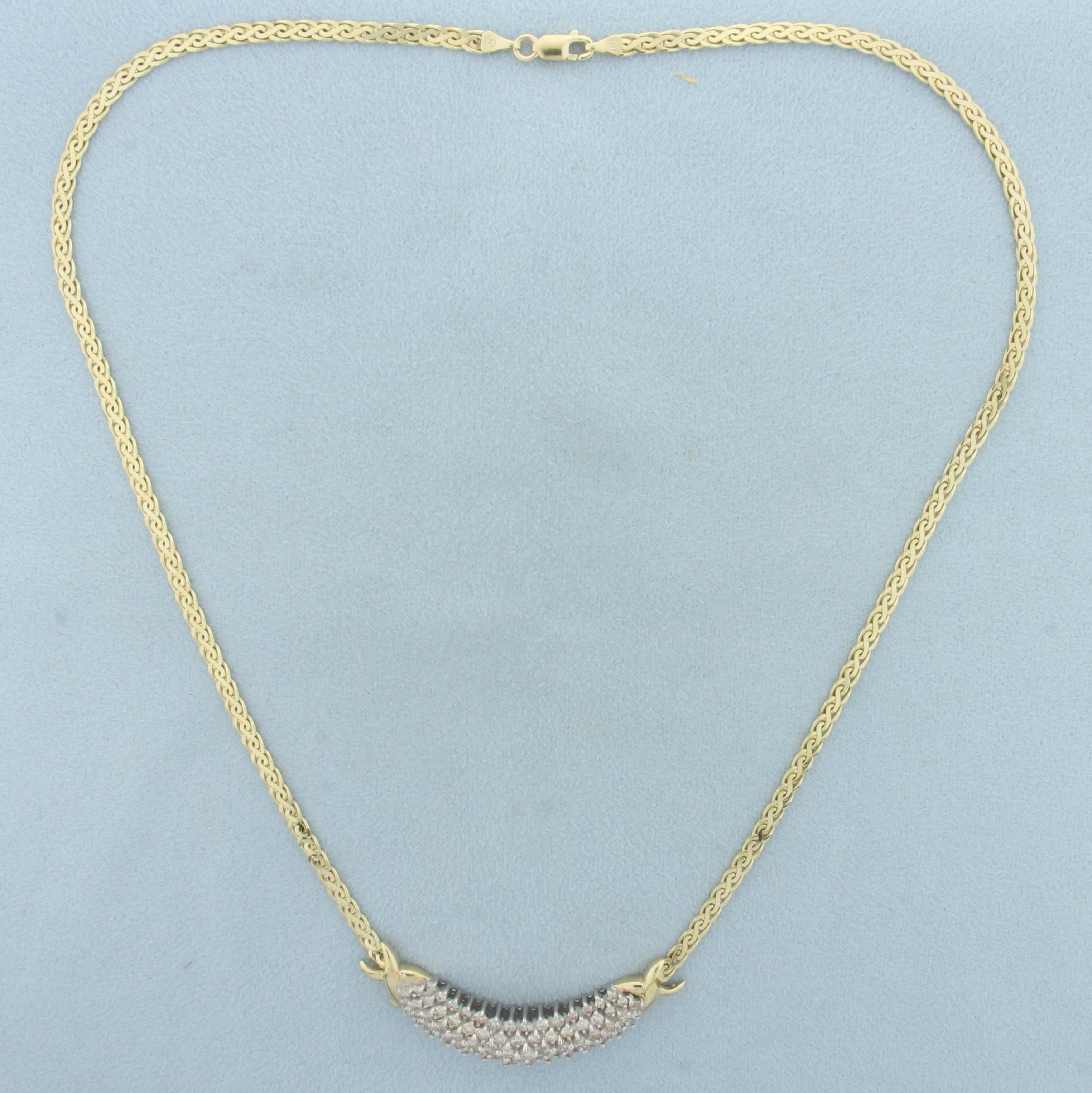 Italian 2.5ct Diamond Necklace In 14k Yellow Gold