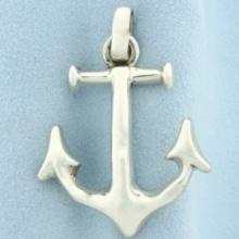 Large Anchor Pendant In Sterling Silver