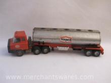 Vintage Texaco Truck and Trailer, Park Plastics, diecast metal and plastic with plastic wheels, see