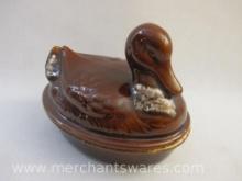 Hull Pottery Oven Proof Duck Covered Casserole Dish, 4 lbs 9 oz