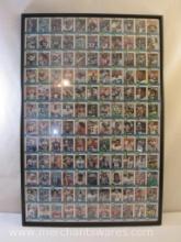 Extra Large Framed Uncut Sheet of 1990 Topps NFL Football Trading Cards, cards may be removed from