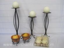 Candles and Holders includes Metal Wire Graduated Stands, Ivy Motif with Terra Cota Bowls and more