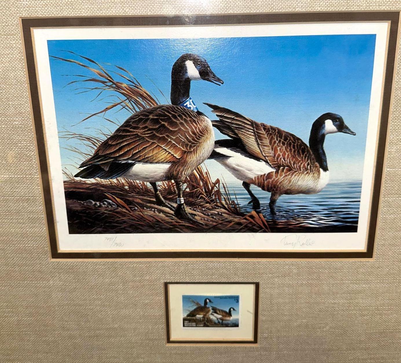 1981 Terry Redlin Framed & Numbered signed Print Minnesota Duck stamp includes Folio
