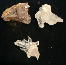 3 Nice Quartz Crystals- Smokey and Clear