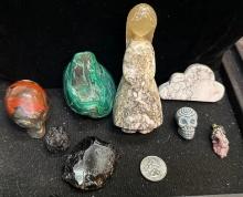 Group of Nice carved Gemstones- Cloud, Skull, Alien, Girl and More