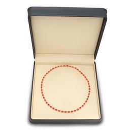14K Gold 17.61ct Coral 1.17cts Diamond Necklace
