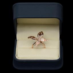 14K Gold 0.78ct Diamond "Butterfly" Ring