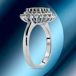 18k Gold 2.46cts Sapphire & 0.50cts Diamond Ring