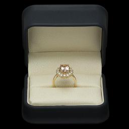 14K Gold 3.23ct Morganite 1.09ct Diamond Ring