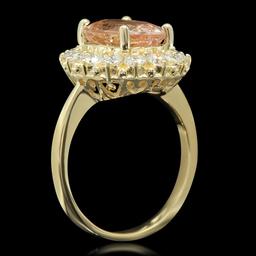 14K Gold 3.23ct Morganite 1.09ct Diamond Ring