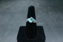 Sterling Silver Ring with Blue Topaz
