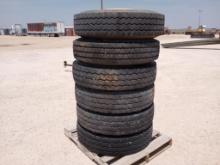 (6) Truck Wheels w/Tires 11 R 22.5