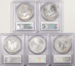 2011 $1 American Silver Eagle (5) Coin 25th Anniv. Set PCGS MS69/PR69 First Strike