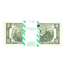 Pack of (100) Consecutive 2013 $2 Federal Reserve STAR Notes New York
