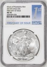 2017(P) $1 American Silver Eagle Coin NGC MS70 First Day of Issue Philadelphia Mint