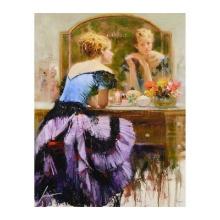 Pino (1939-2010) "By The Mirror" Limited Edition Giclee On Canvas