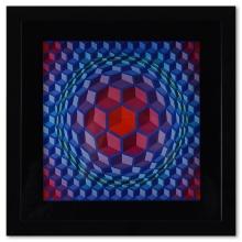 Victor Vasarely "Cheyt-Mc-4 La Serie Structures Universelles L'Hexagone" Mixed Media