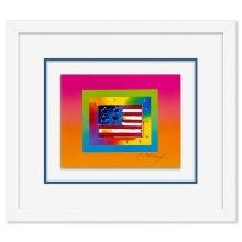 Peter Max "Flag with Heart" Limited Editon Lithograph on Paper