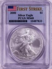 2000 $1 American Silver Eagle Coin PCGS MS68 First Strike