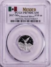 2017-Mo Mexico Proof 1/10 oz Silver Libertad Coin PCGS PR70DCAM