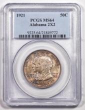 1921 Alabama 2x2 Centennial Commemorative Half Dollar Coin PCGS MS64