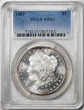 1883 $1 Morgan Silver Dollar Coin PCGS MS63
