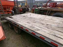 1985 Custom Tandem Axle Deck Over Trailer with Drop Down Ramps, Tongue Tool