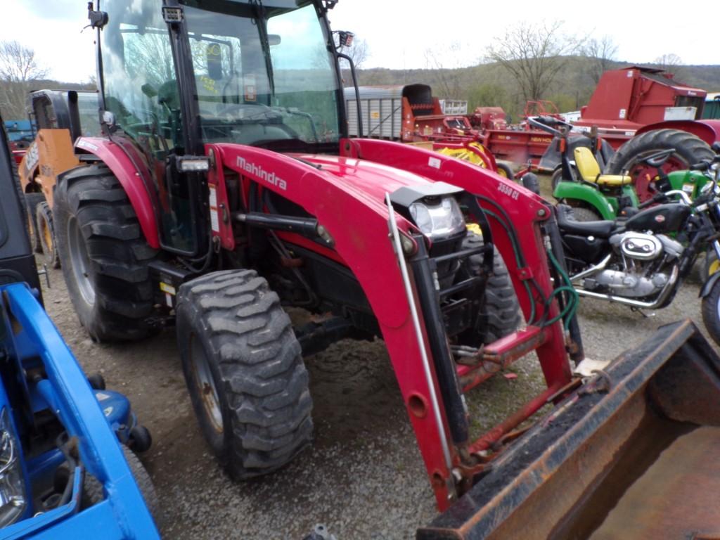 Mahindra 3550P 4 WD Tractor w/3550 CL Loader, Full Cab, 1551 Hours, Single