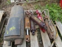 Pallet w/Large Muffler w/4'' Inlet, Used and (5) Hydraulic Cylinders  (146)