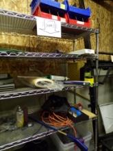 Contents Of Wire Shelf- Sears 6/2 Amp Battery Charger, Caulk Gun, Hammer, E
