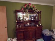Mahogany Sideboard and Hutch 60'' X 25'' X 72'' (9) Drawers and (2) Doors,