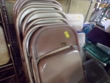 (9) Metal Folding Chairs - (5) Have Cushioned Seats