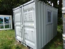 New 10' Office/Storage Container with Barn Doors on One End, Walk through D