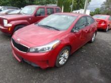 2017 Kia Forte S, Red, 174,579 Miles, VIN#: 3KPFL4A7XHHE060777, L/S DOOR MI