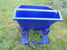 New 1 Cubic Yard Self Dumping Hopper with Fork Pockets, Blue