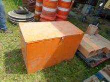 40'' x 20'' x 28'' Orange Steel Job Box - Has Expanded Metal Bottom  (Outsi