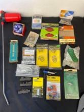 Hose clams , sharpening stone , assorted wire connectors and more
