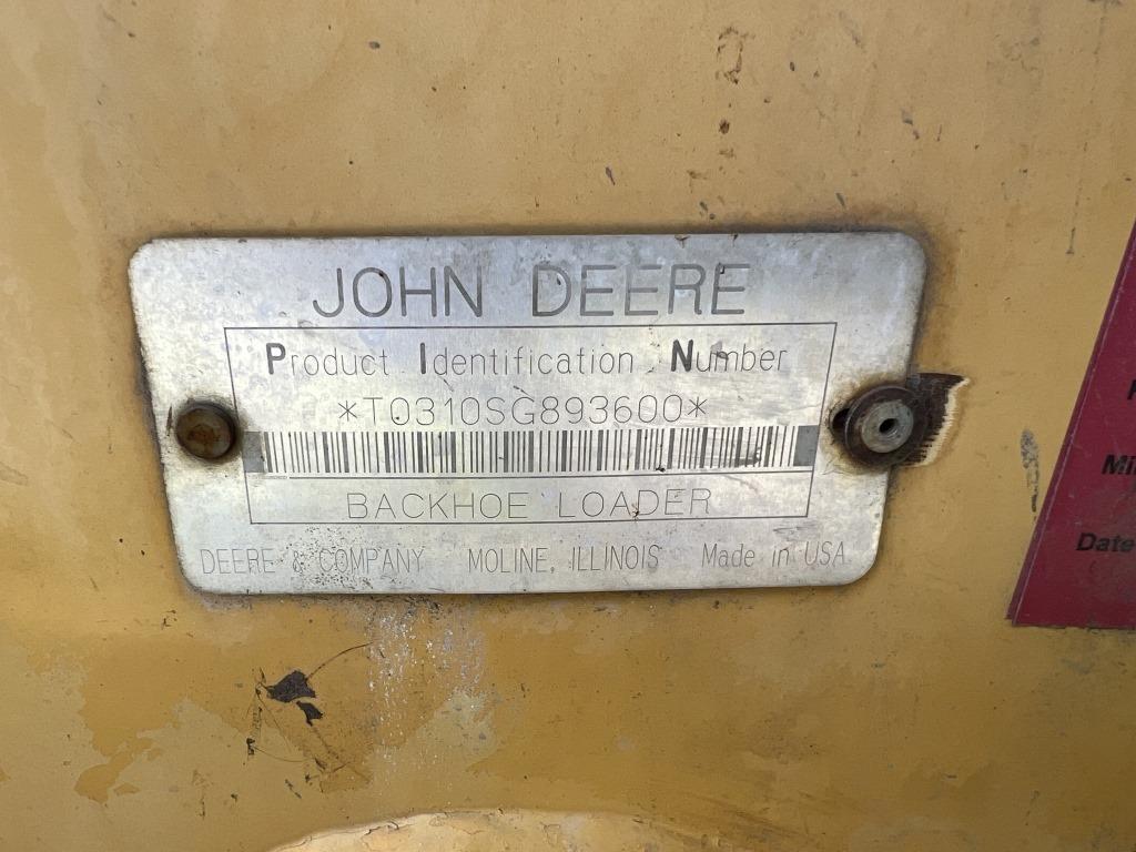 2001 John Deere 310SG Turbo 4X4 Loader Backhoe