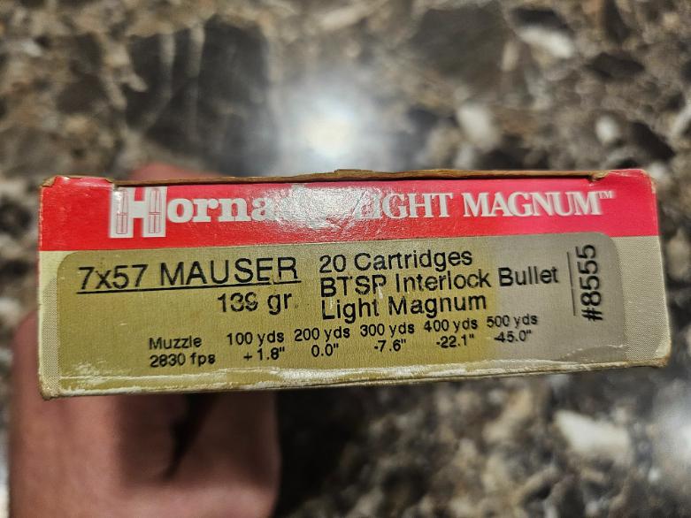 Hornady Light Magnum 7x57 Mauser 139 Grain Cartridges